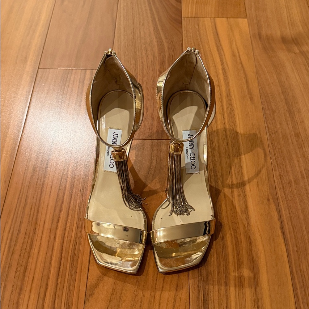 Jimmy Choo Metallic Gold Heels